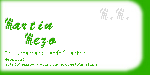 martin mezo business card